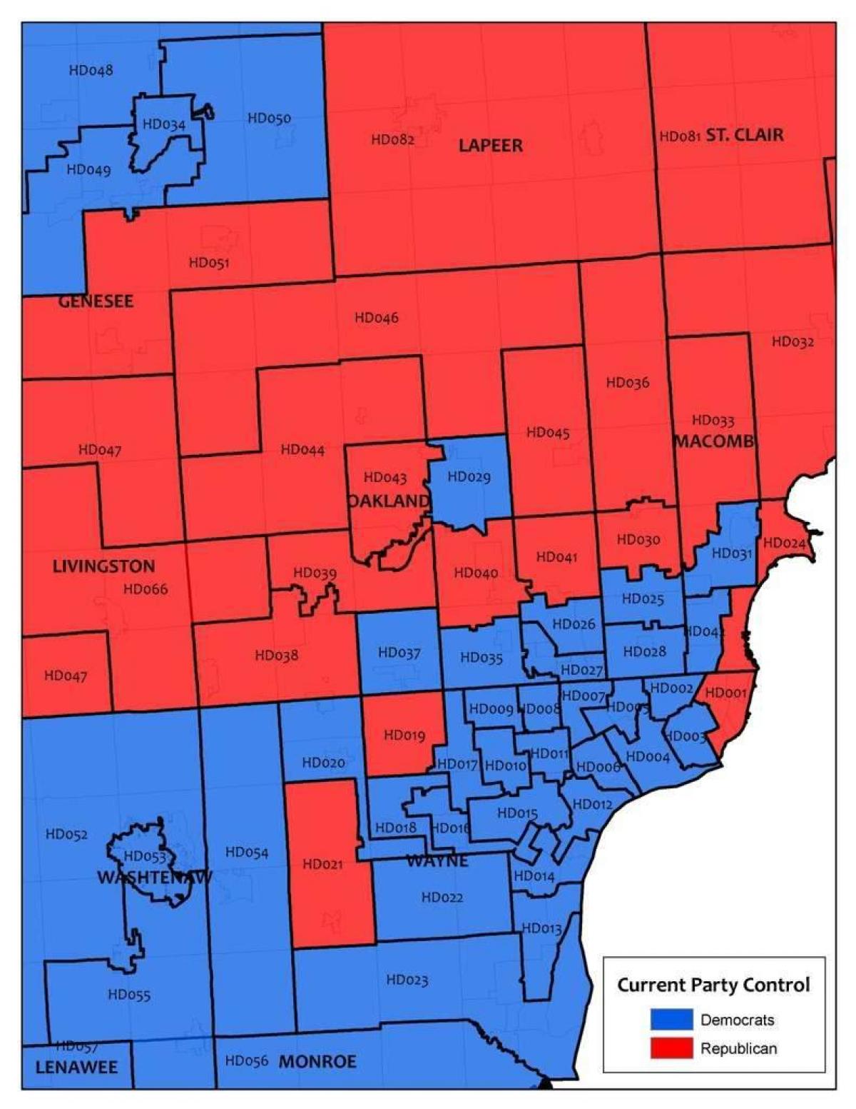 kaart van Detroit area