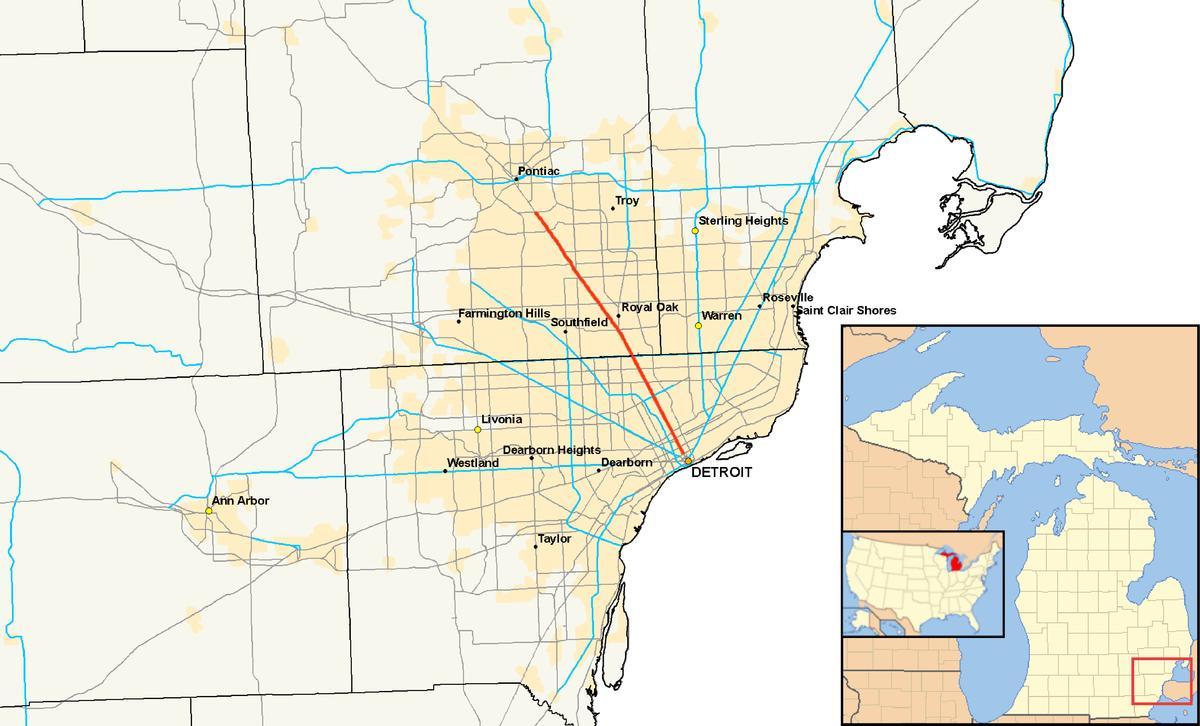 Detroit munisipaliteite kaart