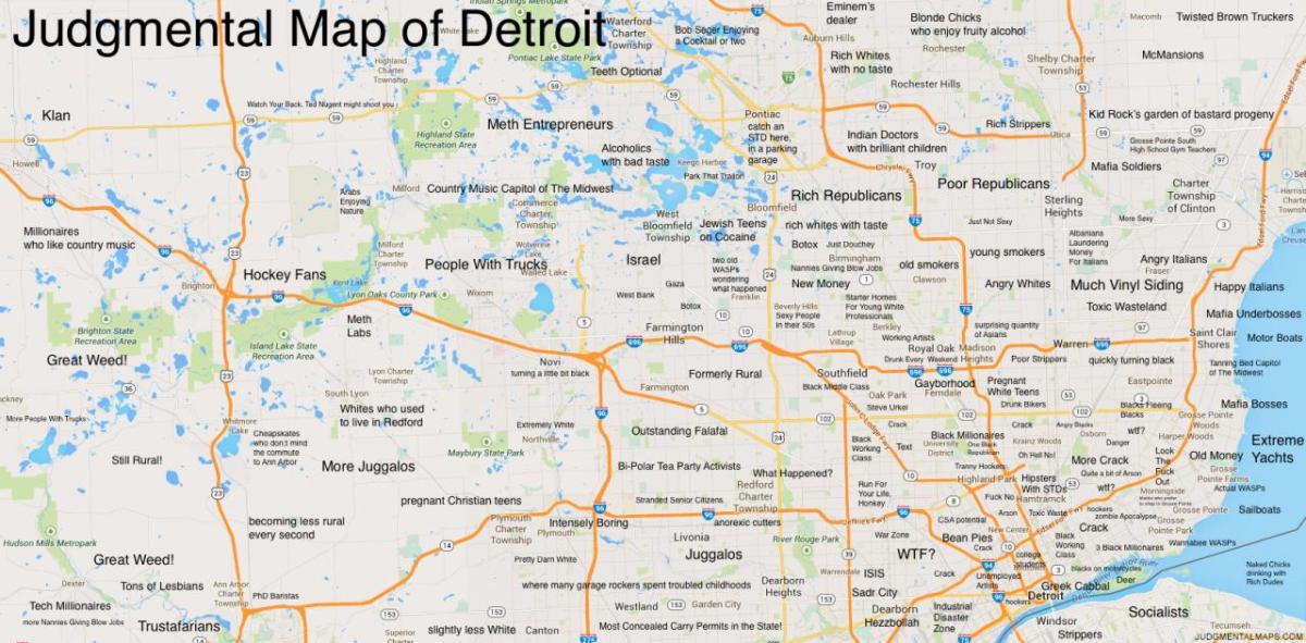 veroordelend kaart Detroit