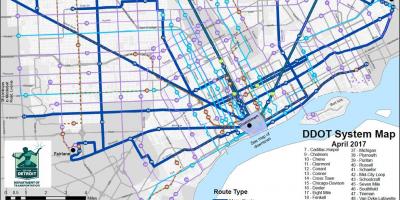 Kaart van Detroit Bus