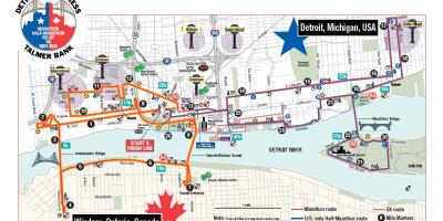Kaart van Detroit marathon