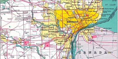 Kaart van Detroit voorstede